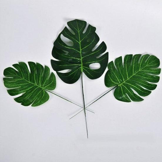 2Pcs Artificial Tropical Monstera Leaves Wedding Party Home Table Decoration