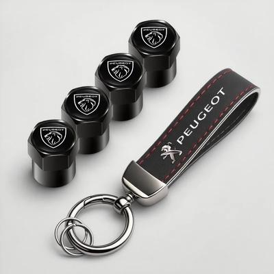 Car Tire Valve Caps Keychain For 108 206 207 208 301 307 308 408 408X 508 2008 3008 4008 5008 RCZ Car Accessories