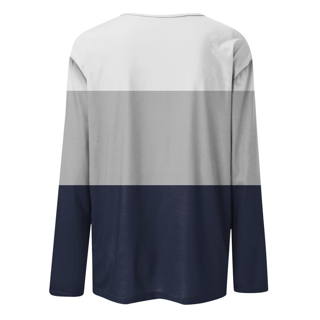 Женская модная повседневная блузка с длинным рукавом и круглым вырезом, цветной пуловер, топ, блузка