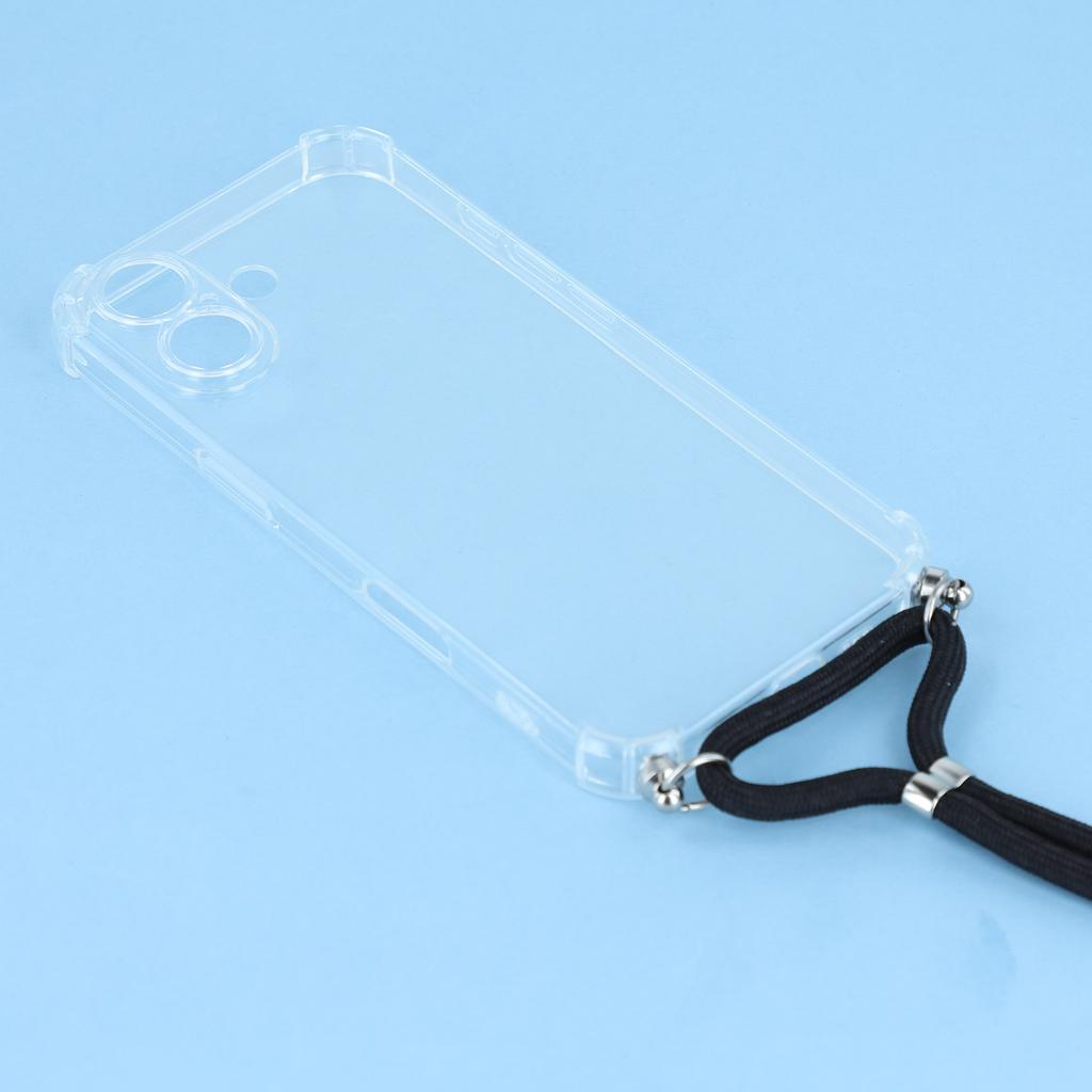 For iPhone 17 Case Reinforced Corner TPU Clear Phone Cover with Lanyard