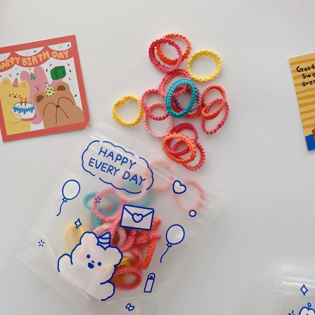 100 шт. эластичная детская веревка для волос ярких цветов, круг для волос, детские аксессуары для волос