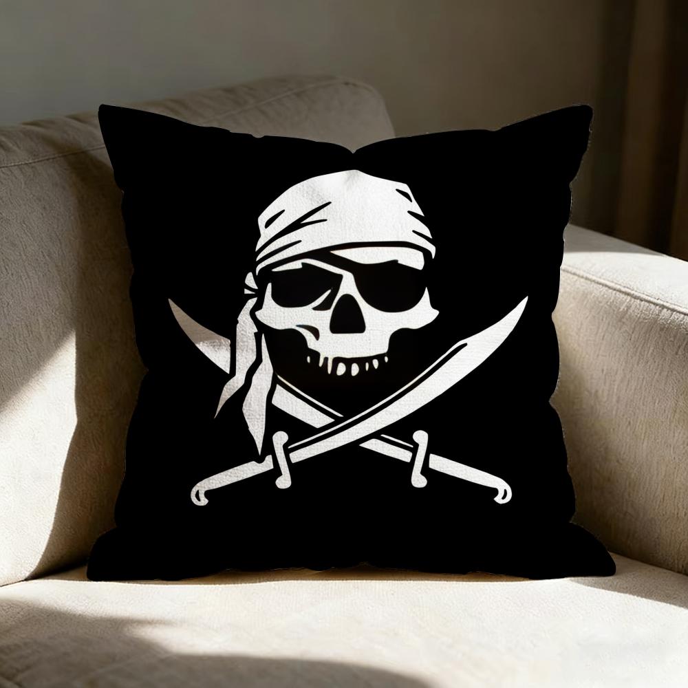 Skull Crossbones Pillow Case Pillowcase Doublesided Printed Sofa Cushion Bedroom Headboard Pillow