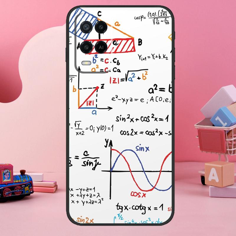 ФизМатематика Формулы Чехол Для OPPO A17 A77 A57 A54 A53 S A31 A5 A9 A15 A52 A72 A91 A93 A74 A94 A16 A76 A96