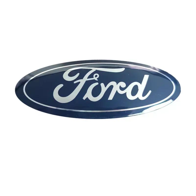 12.5X5CM Car Front Rear Badge Sticker Trunk Emblem Decals for Ford F150 Edge Kuga Fiesta Mondeo Transit Focus Fusion Ecosport