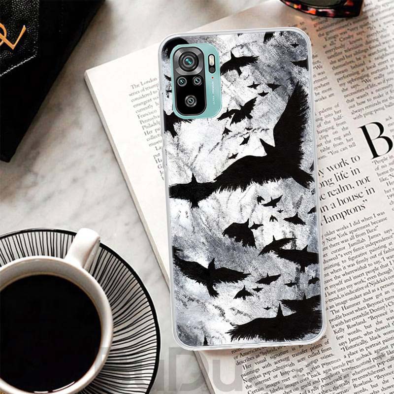 Crow Raven Dark Skull Cover For Xiaomi Redmi Note 14 13 12S 12 11 Pro Plus Phone Case 11S 10S 10 11E 11T 14Pro 13Pro Print Coque