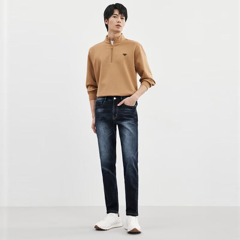 Мужские теплые джинсы Qipilong на флисовой подкладке, стрейч, прямого кроя