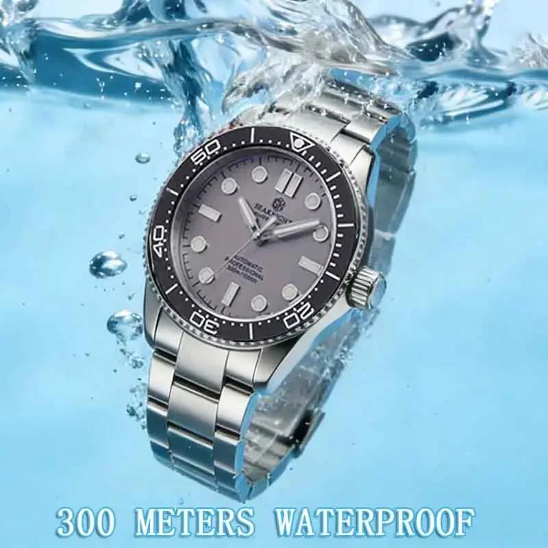 SEA KNIGHT Мужские дайверские часы из стали 316L, водонепроницаемость 300M, Super Luminous C3, сапфировое стекло, автоматические механические мужские часы NH35A