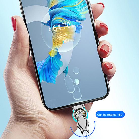 Кабель USB C с двойным угловым разъемом 180 градусов 3A Быстрая зарядка и синхронизация данных