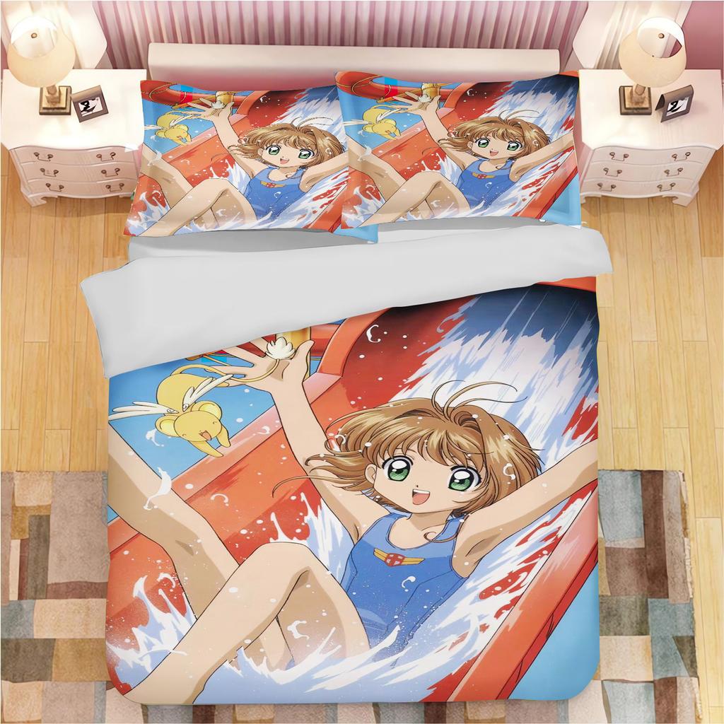 Аниме Наволочки с принтом Cardcaptor Sakura для взрослых и детей Пододеяльник Одеяло Домашняя мода Мальчики Девочки 3D Постельное белье