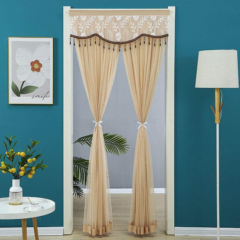 Кружевная двухслойная противомоскитная штора-дверь с перегородкой для приватности для всех сезонов