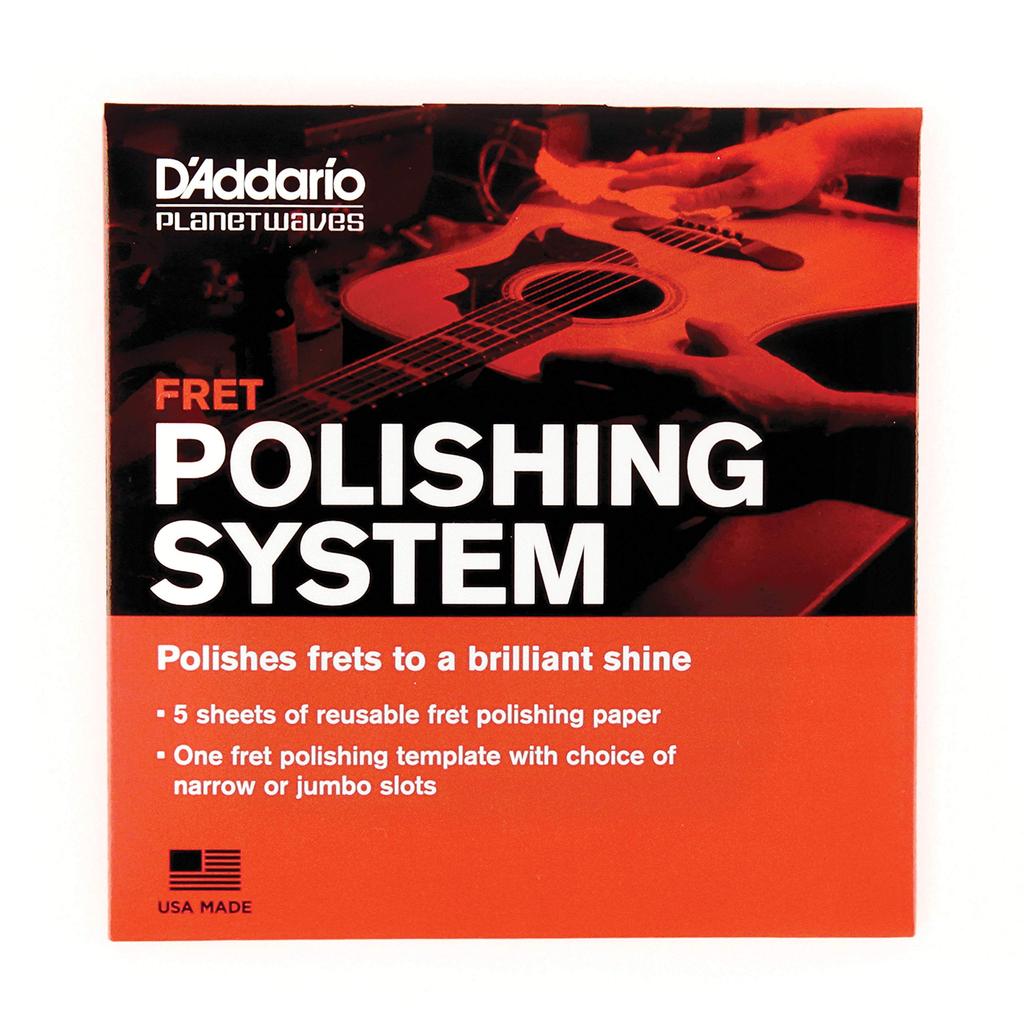 Fret Polishing System sheets of polishing paper and fingerboard cover D'Addario PW-FRP (5 template)