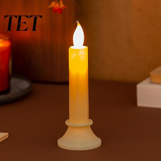 Battery Operated Pillar Candles LED Flameless Red Candle, Tea Light with Remote Control Candle Lamps Flickering Flame, Realistic Wedding Home