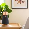 Pure Copper Bedroom Bottle with Inbuilt Glass, Grey Silk Finish Hammered Design - Drinkware & Storage Purpose, Volume 900 Ml (Pack of 1)