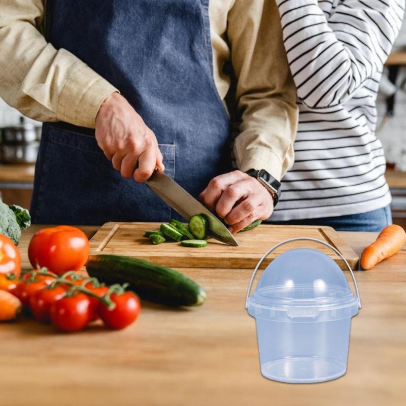 Durable Clear Plastic Food Storage Box Freezer Safe Container Milk Teas Bucket For Restaurants Catering Home Use