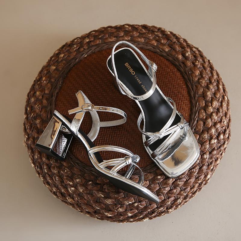 Дизайнерские летние женские сандалии на толстом высоком каблуке, модные женские сандалии для улицы, для вечеринки, для платья, гладиаторские