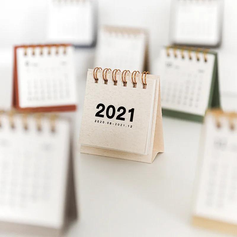 Настольный мини-календарь на 2021 год, креативные настольные украшения, портативный рабочий календарь, новогодний план, расписание
