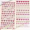Colorful Glitter Heart Stars Crystal Drop 3D Stickers Scrapbooking DIY Journal Stationery Sticker Sheet Decor Gift