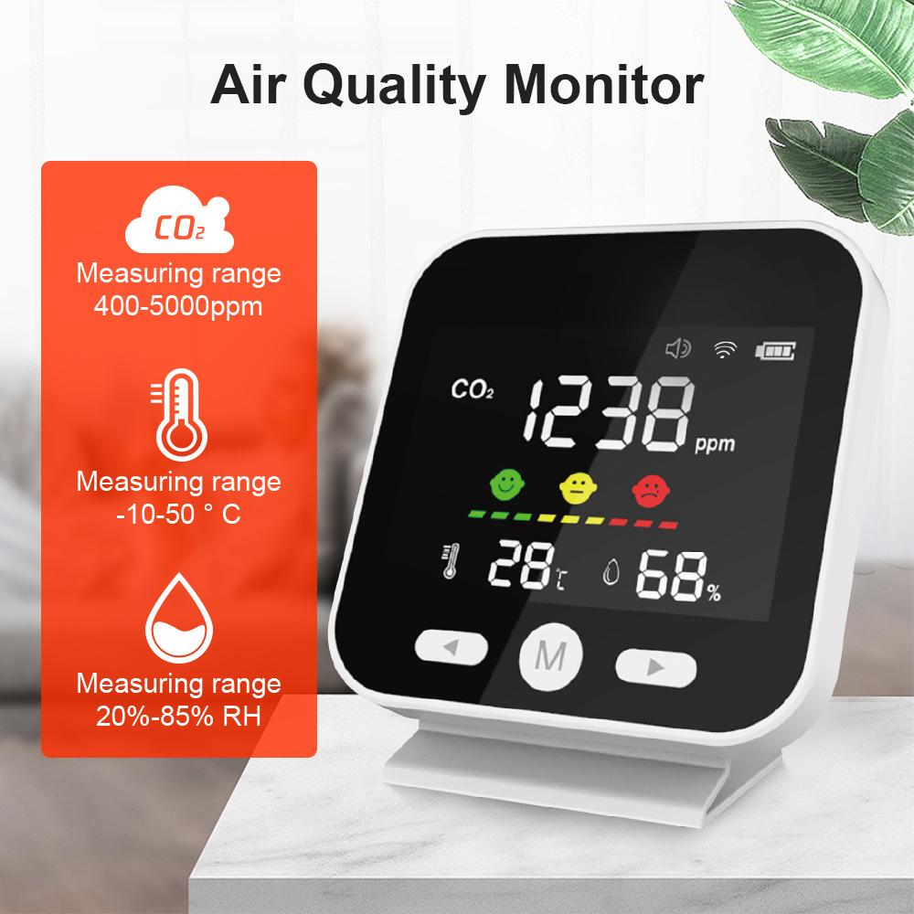 Многофункциональный 3-в-1 Wi-Fi монитор качества воздуха, измеритель CO2 (углекислого газа), датчик температуры и влажности, цифровой дисплей, инфракрасный тестер NDIR