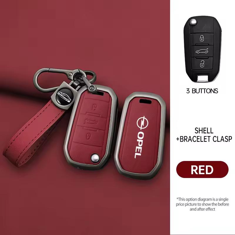 Zinc Alloy Leather Car Remote Key Cover Case Shell For Opel Mokka Corsa Astra Combo Grandland Insignia Frontera Accessories