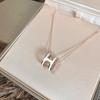 S925 Silver-Plated Light Luxury Singapore Letter H Necklace - Women's Niche Design Clavicle Chain with Unique Pendant