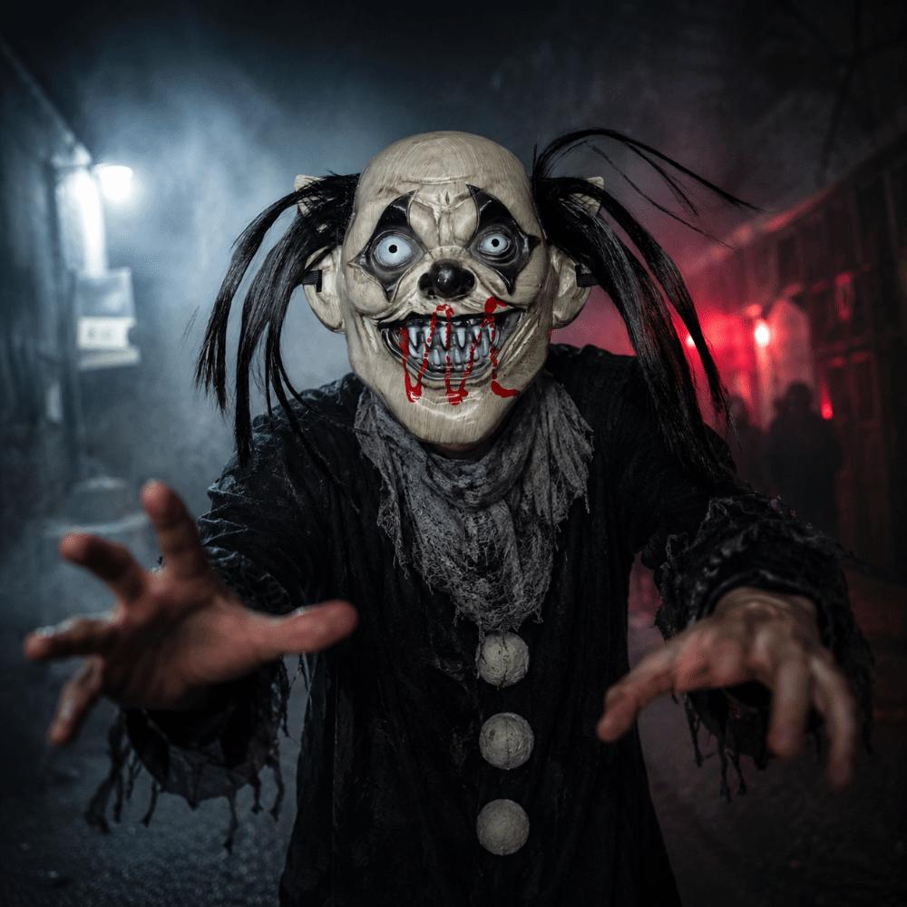 Realistic Scary Joker Headgear Spooky Terrifying Cosplay Mask Halloween Joker Mask Haunted House