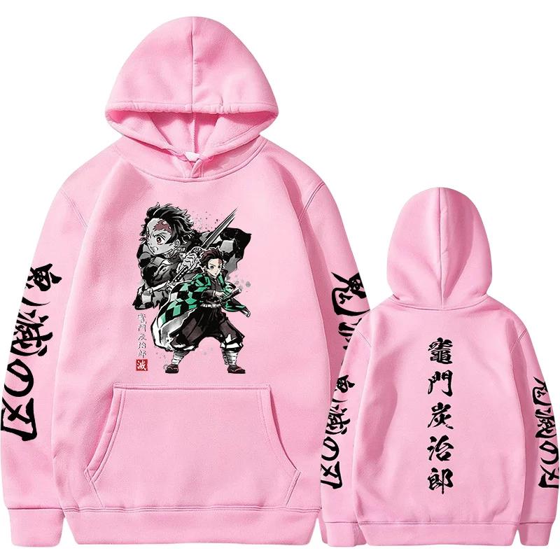 Japanes Anime Demon Slayer Hoodie Pullover Men Women Sweatshirts Kamado Tanjirou Graphic Printed Unisex Streetwear Top