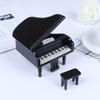1:12 Dollhouse Miniature Black Wooden Grand Piano With Stool Model Play Toys