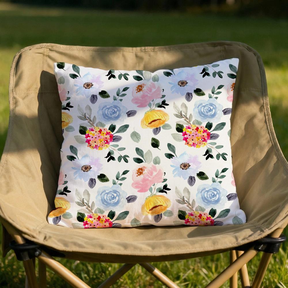 Spring Flower Print Cushion Cover Soft Reversible Durable Pillow Cover MultiScene Use for Home Car Daily Comfort