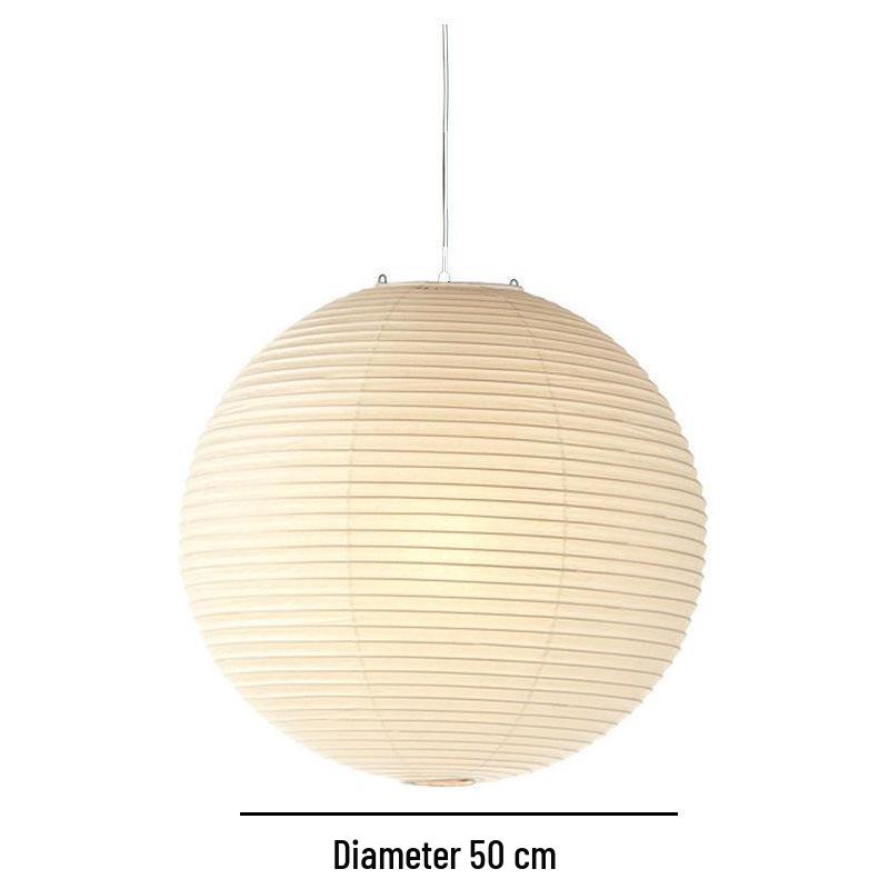 Noguchi Yu Japanese Paper Lantern - Round Pendant Lampshade for Living Room, Dining Room, Cafe, Guesthouse, Clothing Store, Wabi-Sabi Style.