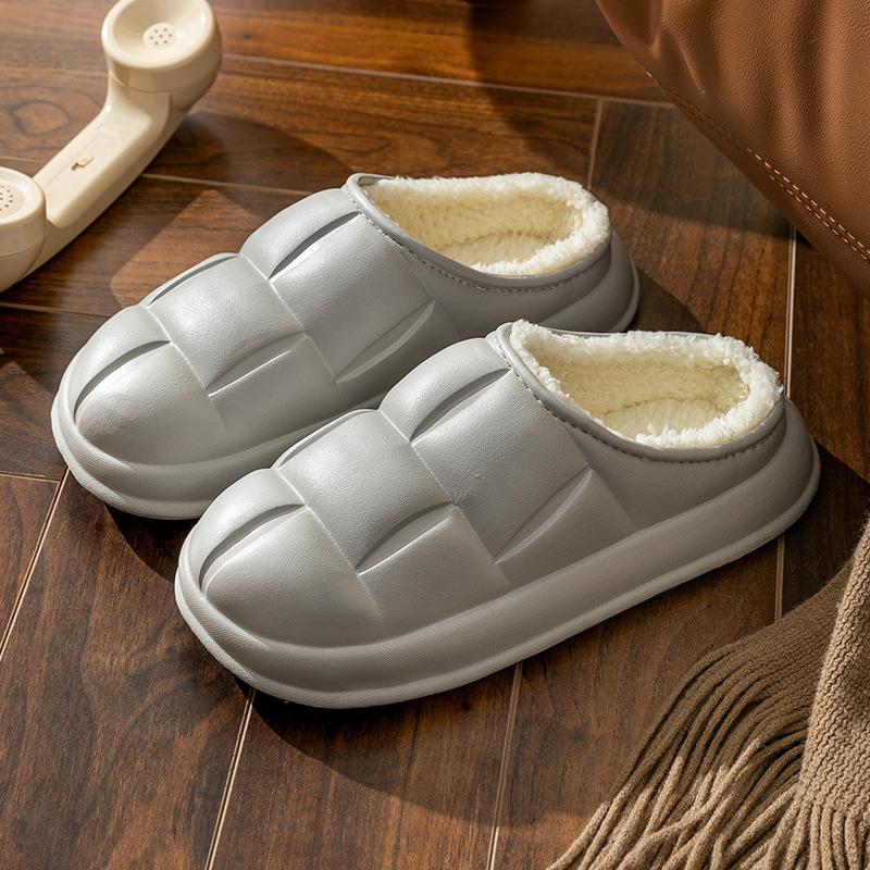 Cotton Slippers Women's Thickened Autumn and Winter Indoor Home Couple's Home Non-slip Warm Confinement Wool Cotton Shoes Men