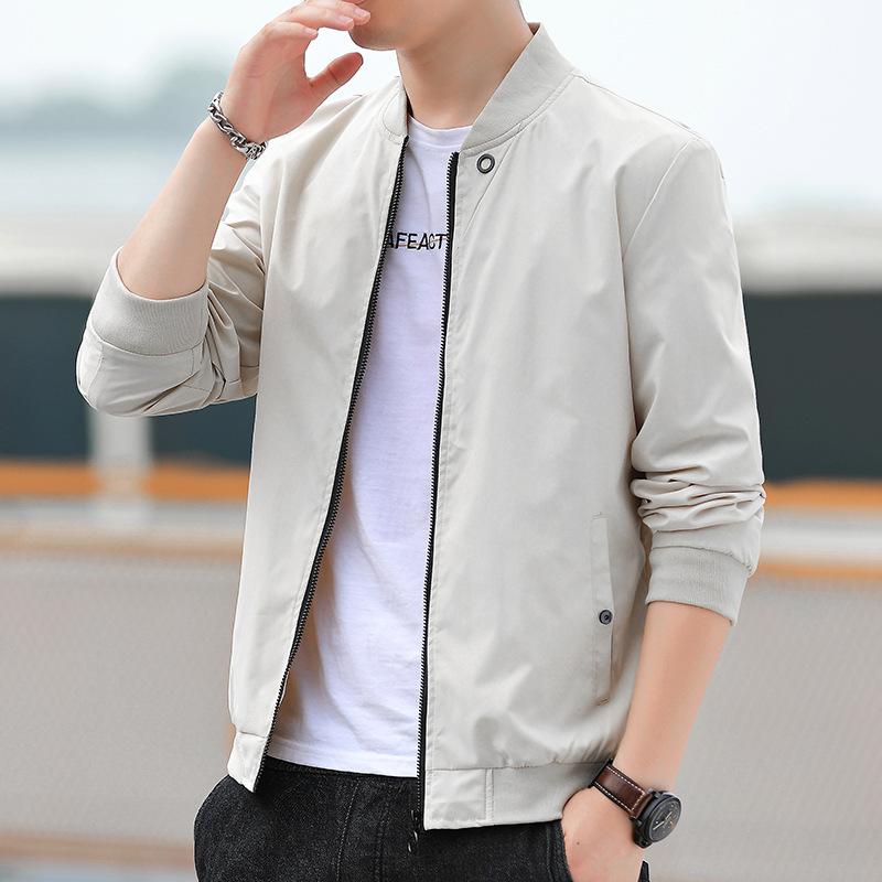 Solid Color Jackets Men's Jackets Spring and Autumn Casual Plus Size Youth Baseball Uniforms Men's Tops
