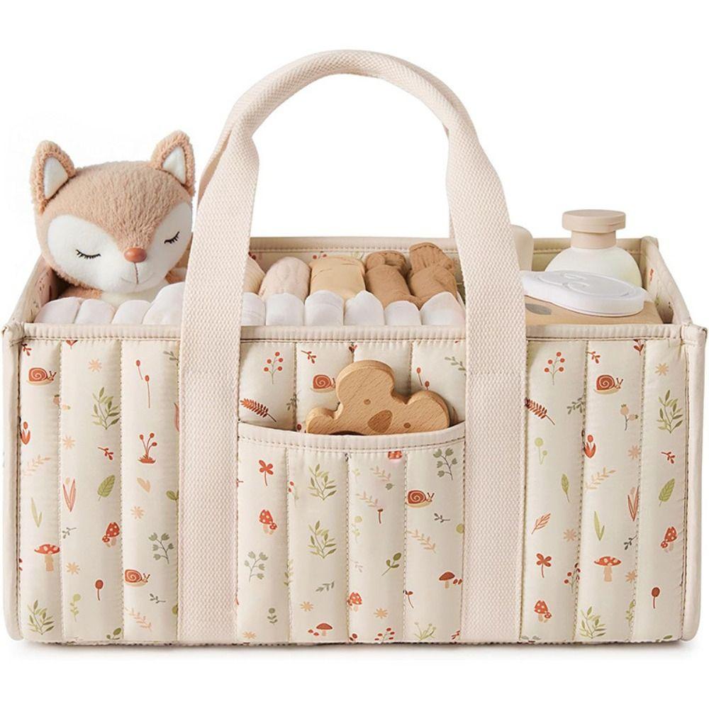 Portable Baby Diaper Organizer Floral Baby Diaper Storage Bag Outdoor Travel