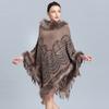Fur Collar Pullover Cape Shawl Women'S Knitted Fur Coat 601 #