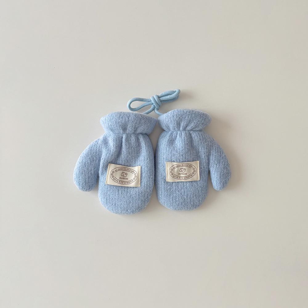 Fashion Baby Mittens Cute Floral Print Lace Winter Mittens for Girl Warm Plush Lined Thermal Toddler Kids Mittens