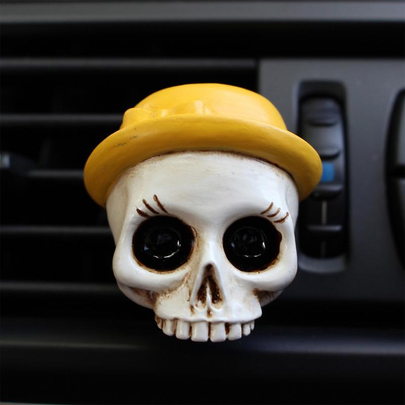 Car Air Freshener Vent Clip Skull Car Aromatic Vent Clip Automotive Air Fresheners 2Pcs Car Air Freshener Clips Car Interior