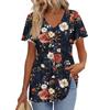 Women's Loose Casual Print V-Neck Short Sleeved T-Shirt Top Short Sleeved T-Shirt Top