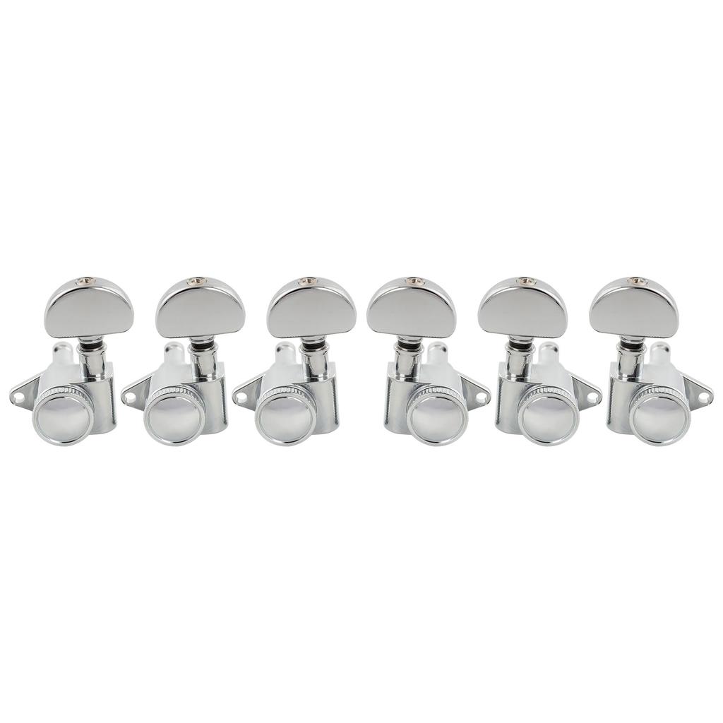 Musiclily Pro R18K L3R3 Locking Gear for Chrome Tuners, 181 Ratio, Half-Moon Buttons, Acoustic/Electric Guitars,