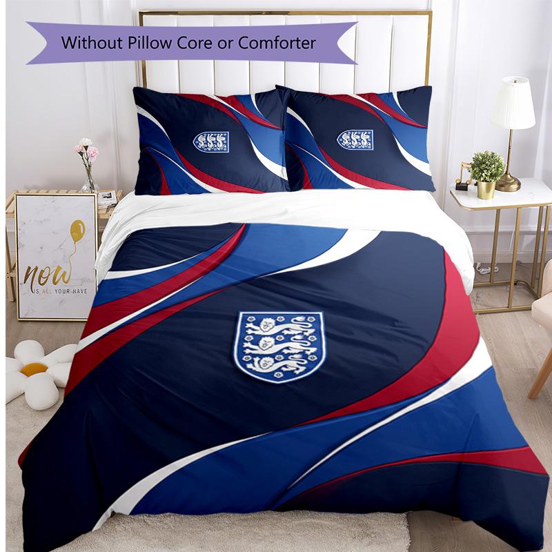 England Football Printed Bedding 3 Piece Set Cozy Breathable Bed Cover Set as Housewarming Holiday Gift