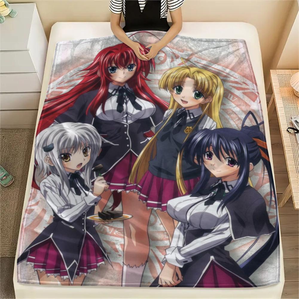 1PC Highschool Dxd Print Flannel Blanket, High quality Comfortable for All Seasons, Home Decor, Warmth and Comfort, Perfect for Christmas Gifts