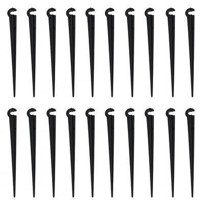 Lot De 200 Piquets De Fixation Pour Tuyau D'arrosage En C - 11 Cm, Polypropylène Noir