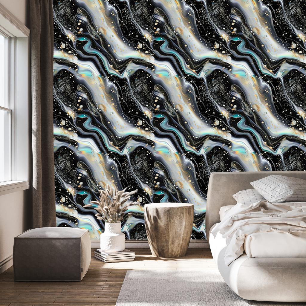 Graphite and light gray ink wallpaper for living room and bedroom 50x1000