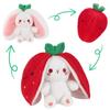 Emoin Strawberry Bunny Plush Transformable Stuffed Cute Body Pillow for Easter Birthday New Kids Easter Bunny Toy Gift Toy, Animal, Kids, Unisex,