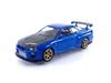 TrueScale Miniatures MINI GT Nissan Skyline R34 Top Secret Bayside Blue Готовый продукт 1/64 GT-R (Правый руль)