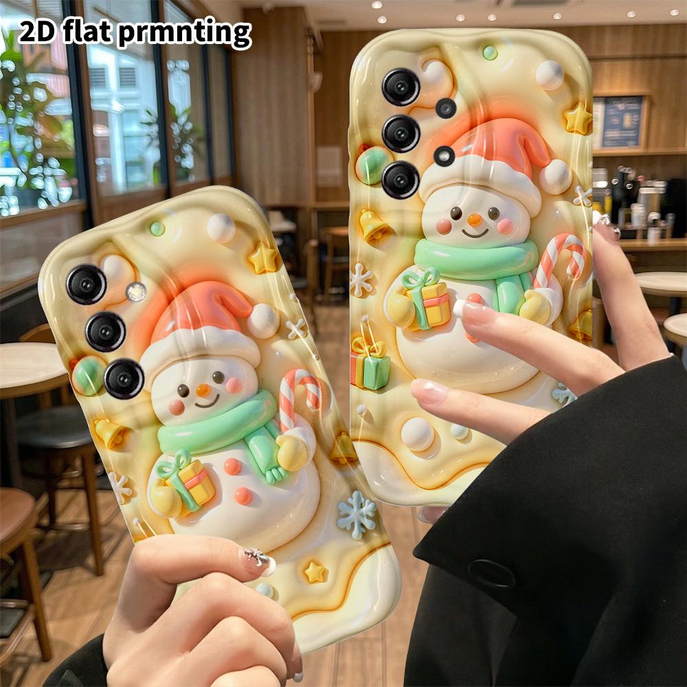 Чехол для телефона: 2D плоский, подходит для Samsung Galaxy A34 A35 M05 M06 S20 S22 S21 FE Plus 5G, Рождественский маленький снеговик, идеальный праздничный подарок на Рождество и Хэллоуин