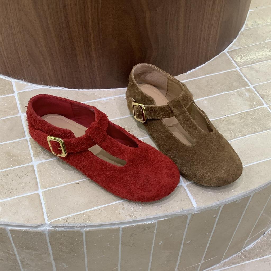 Fashion IPPEUM Women Mary Janes Shoes 2025 New Fall Fashion Brown Round Toe Ballet Flat Shoe