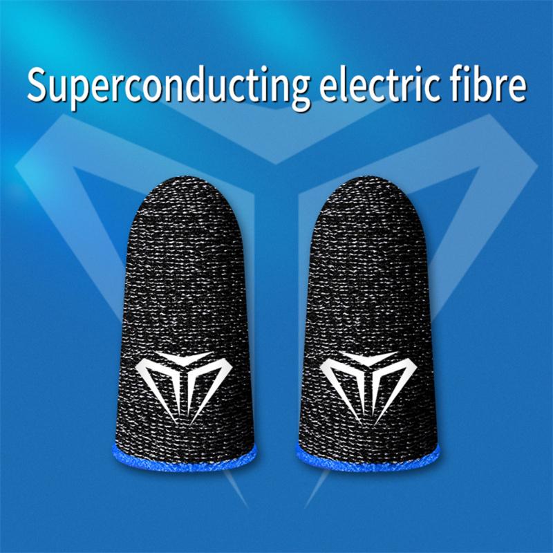 1 Pair Super Thin Gaming Finger Sleeve Game Controller Sweatproof Gloves Breathable Fingertips For Mobile Games Touch Screen Finger Cots Cover