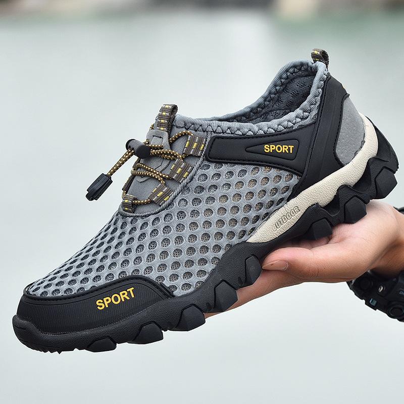 Mesh Shoes Summer Breathable Wading Shoes Men's Sports Leisure Running Tide Shoes Mesh Climbing Shoes Xiezi