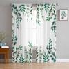 Растительные темно-зеленые чайно-зеленые листья акварельные сельские прозрачные шторы для детей гостиная вуаль оконные шторы тюль драпировки