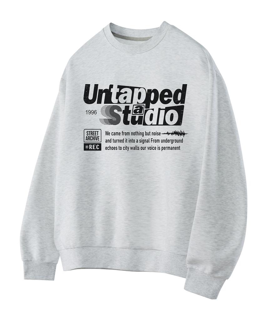UNTAPPED STUDIO Ретро Графическая Толстовка с Надписями Оверсайз Толстовка (Тип А)