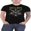 Guns N’ Roses Мужские Пистолеты и Розы (Назад Печать) Приталенная футболка среднего размера черного цвета